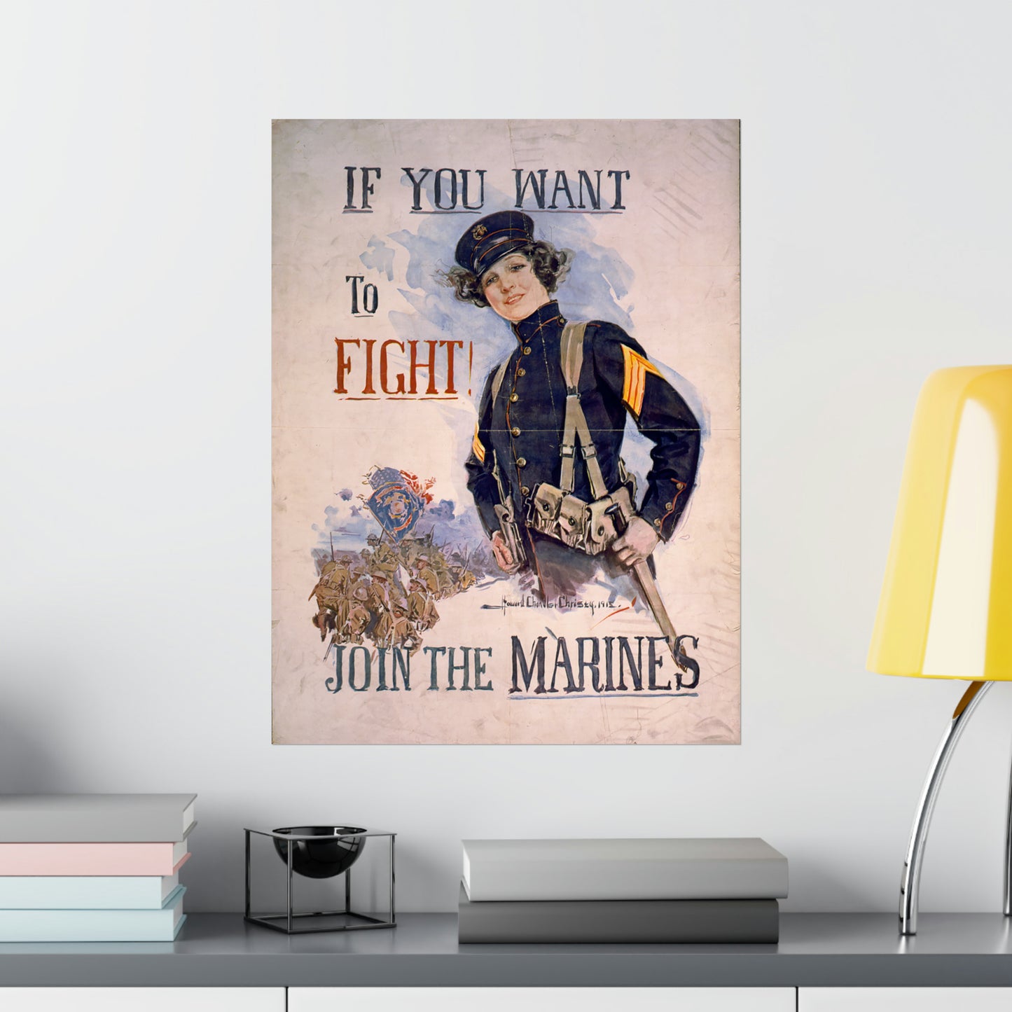 If You Want To Fight! WWI Marine Corps Recruiting Poster