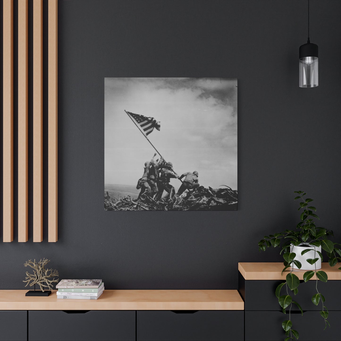 Iwo Jima Flag Raising Stretched Canvas