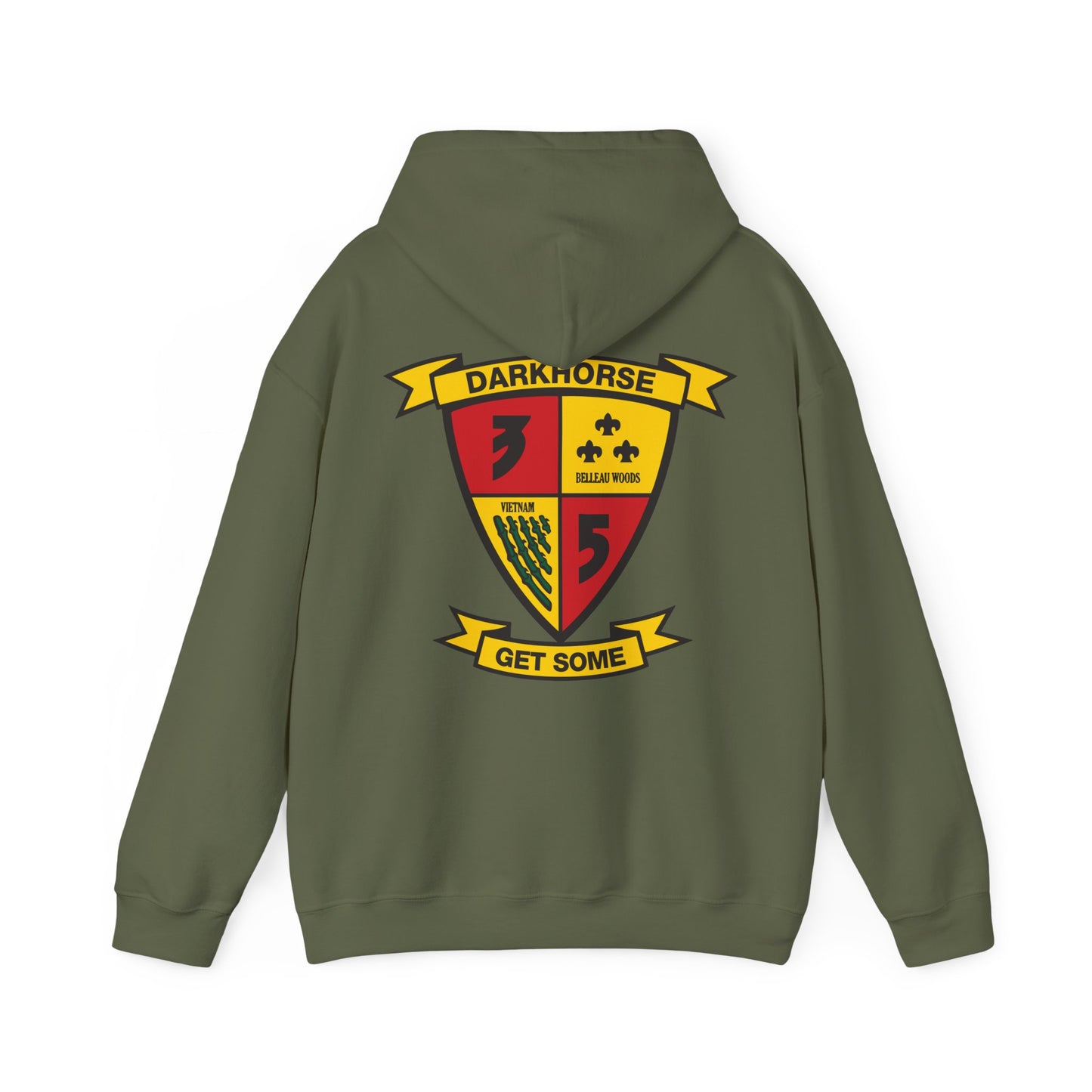 Military Green 3rd Battalion 5th Marines Darkhorse Hoodie