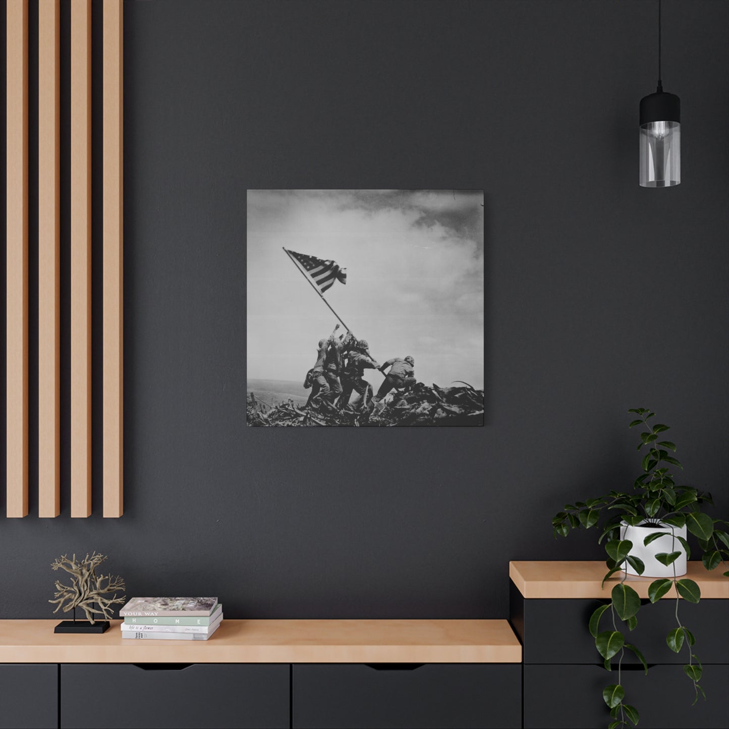 Iwo Jima Flag Raising Stretched Canvas
