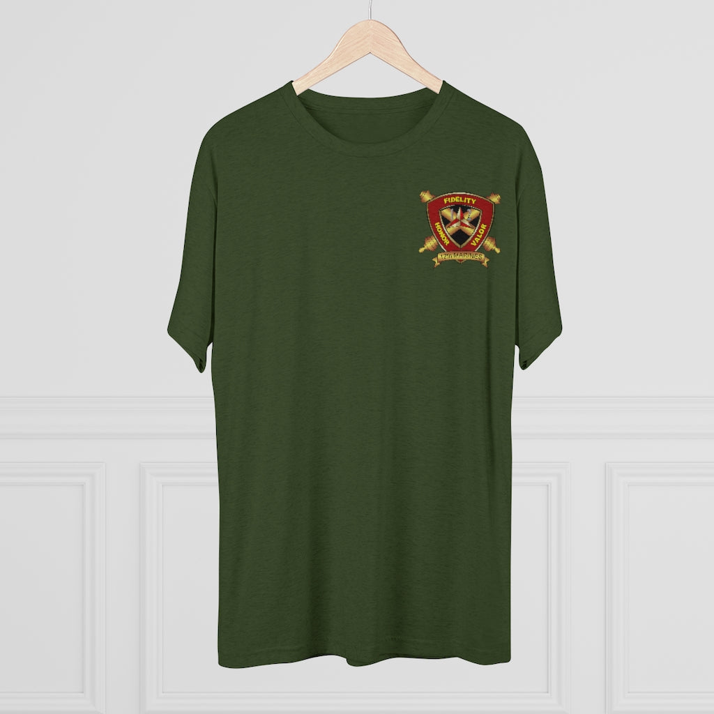 Military Green 12th Marine Regiment Tri-Blend Tee