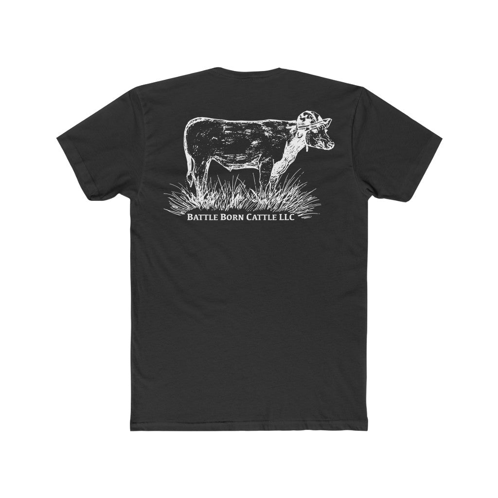 Black Battle Born Cattle Tee Back