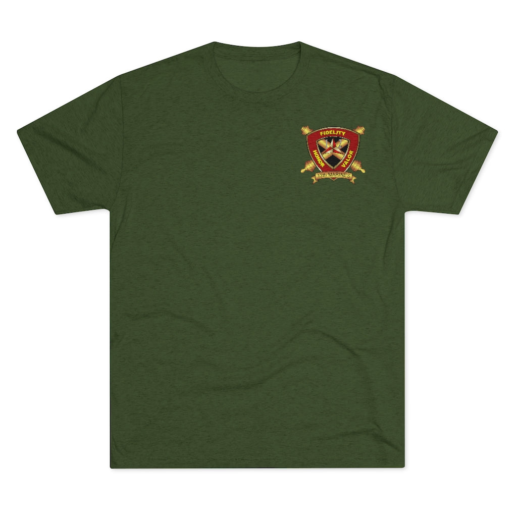 Military Green 12th Marine Regiment Tri-Blend Tee
