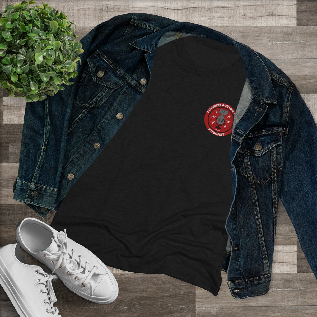 Women's Former Action Guys Podcast Athletic Tee
