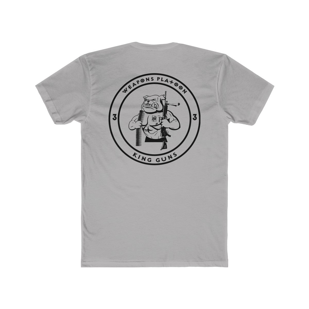 Grey 3/3 Guns Tee Back