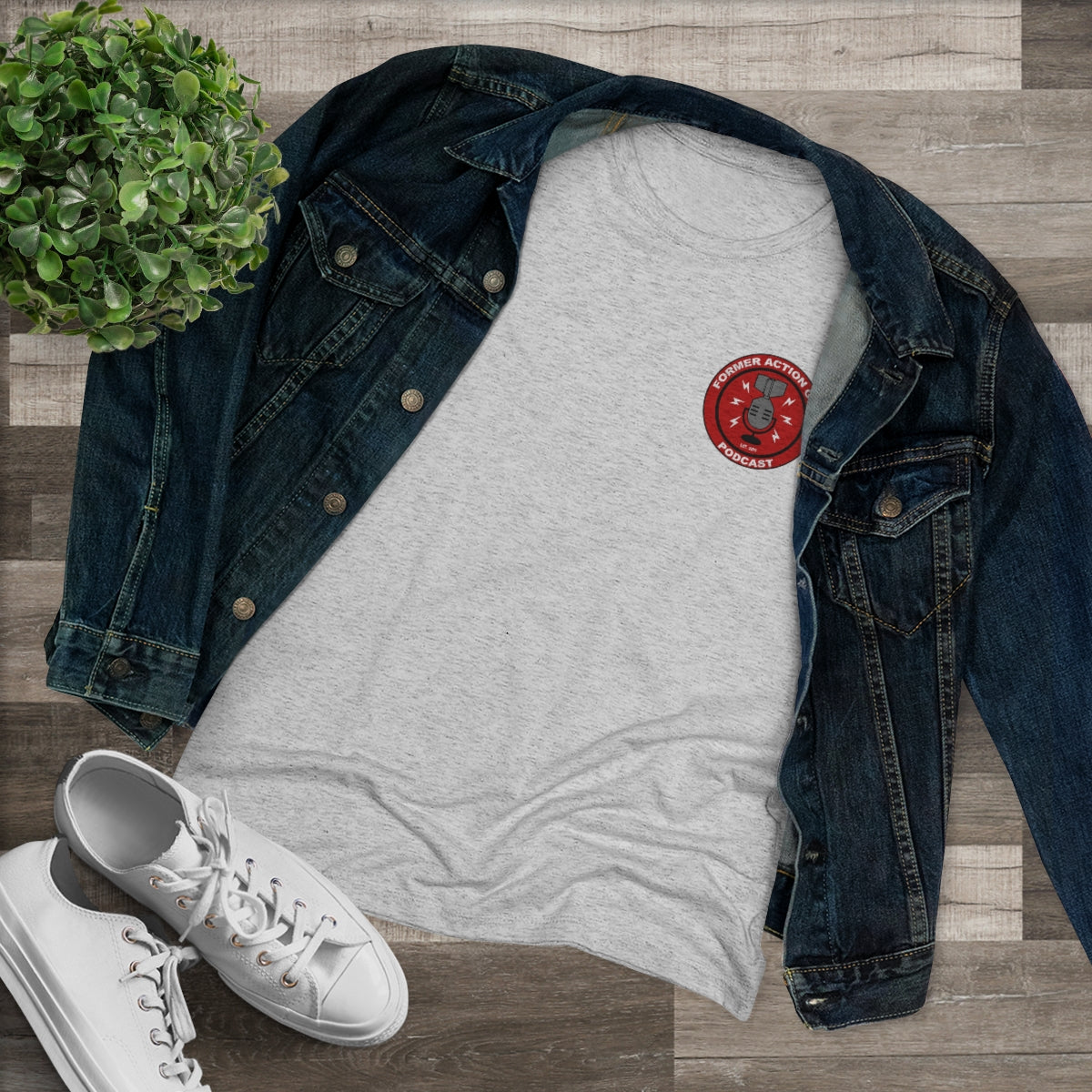 Women's Former Action Guys Podcast Athletic Tee