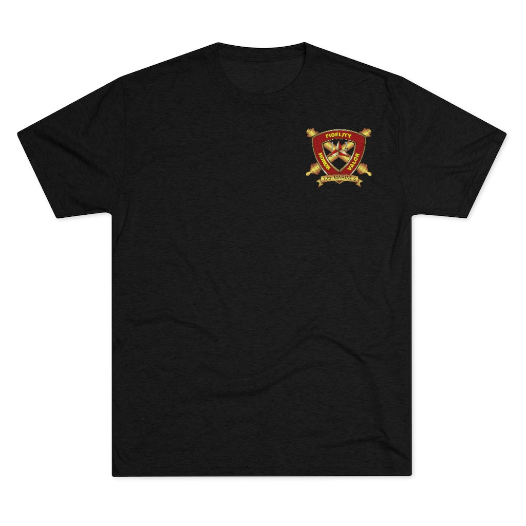 Black 12th Marine Regiment Tri-Blend Tee