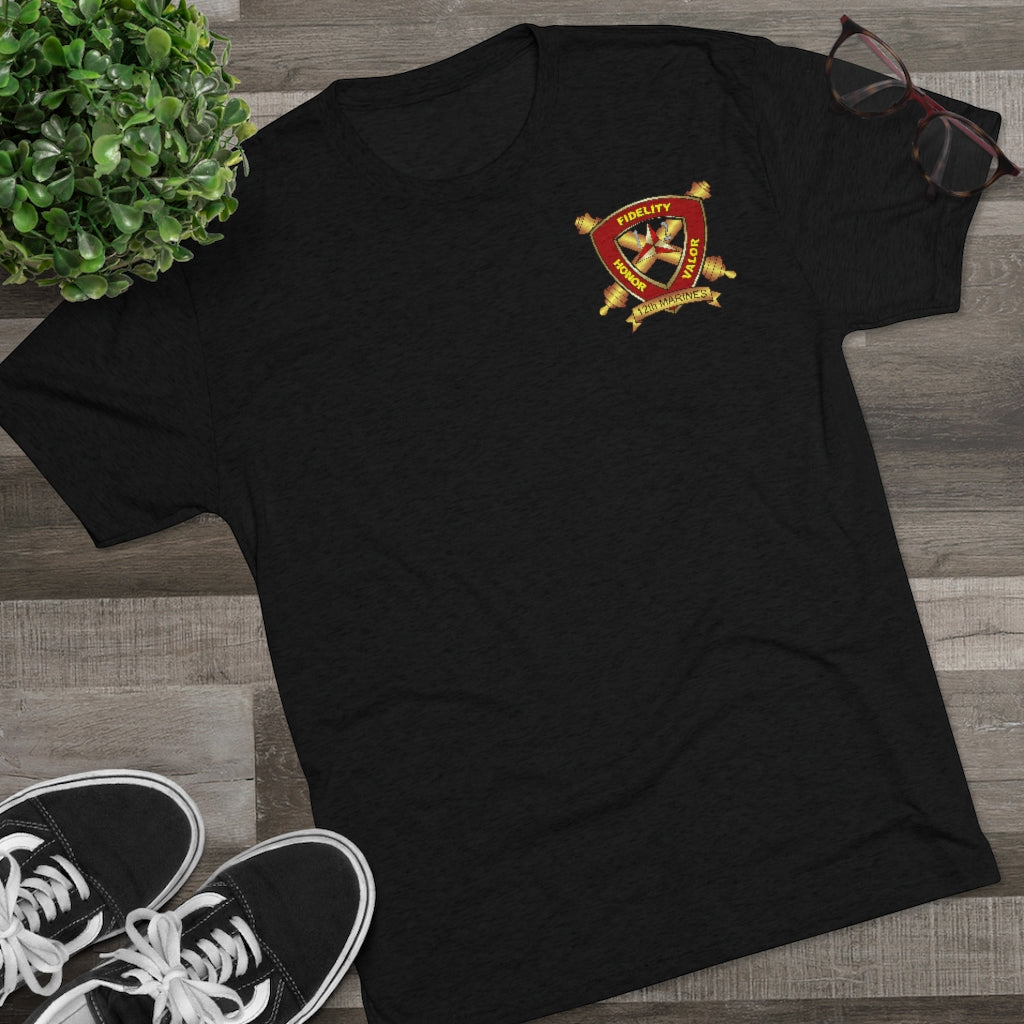 Black 12th Marine Regiment Tri-Blend Tee