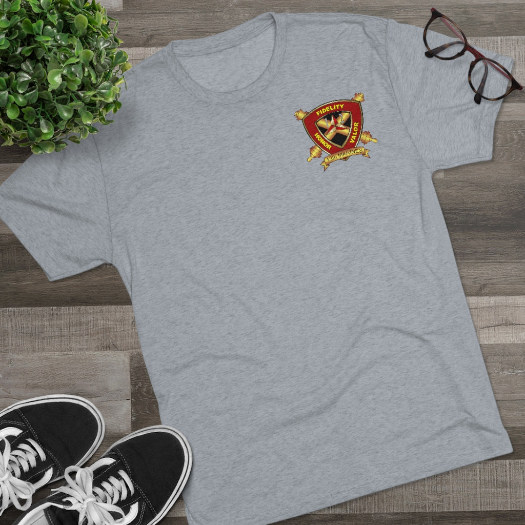 White 12th Marine Regiment Tri-Blend Tee