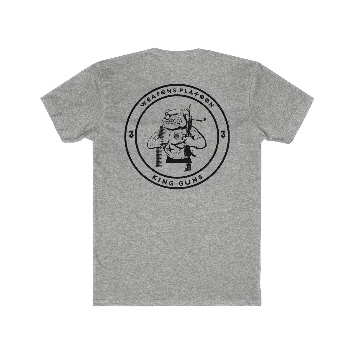 Grey 3/3 Guns Tee Back