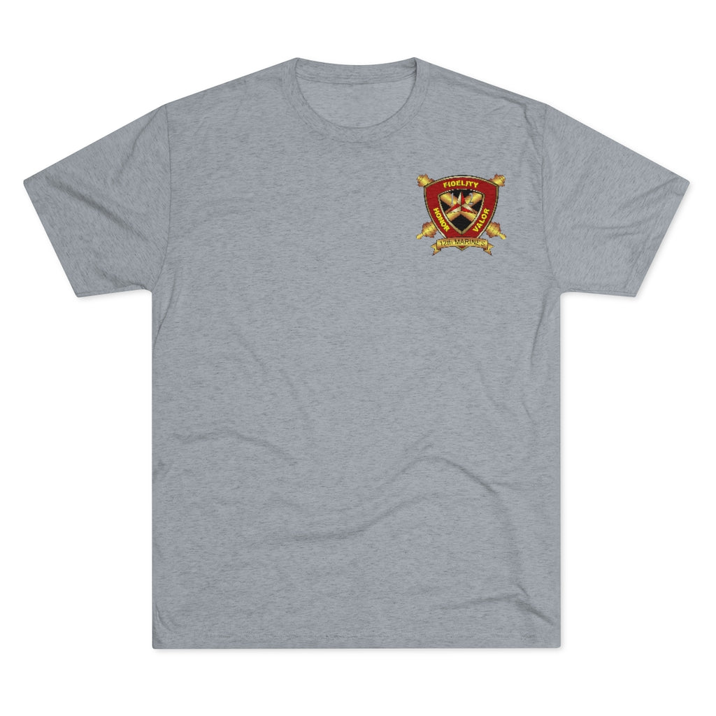 White 12th Marine Regiment Tri-Blend Tee