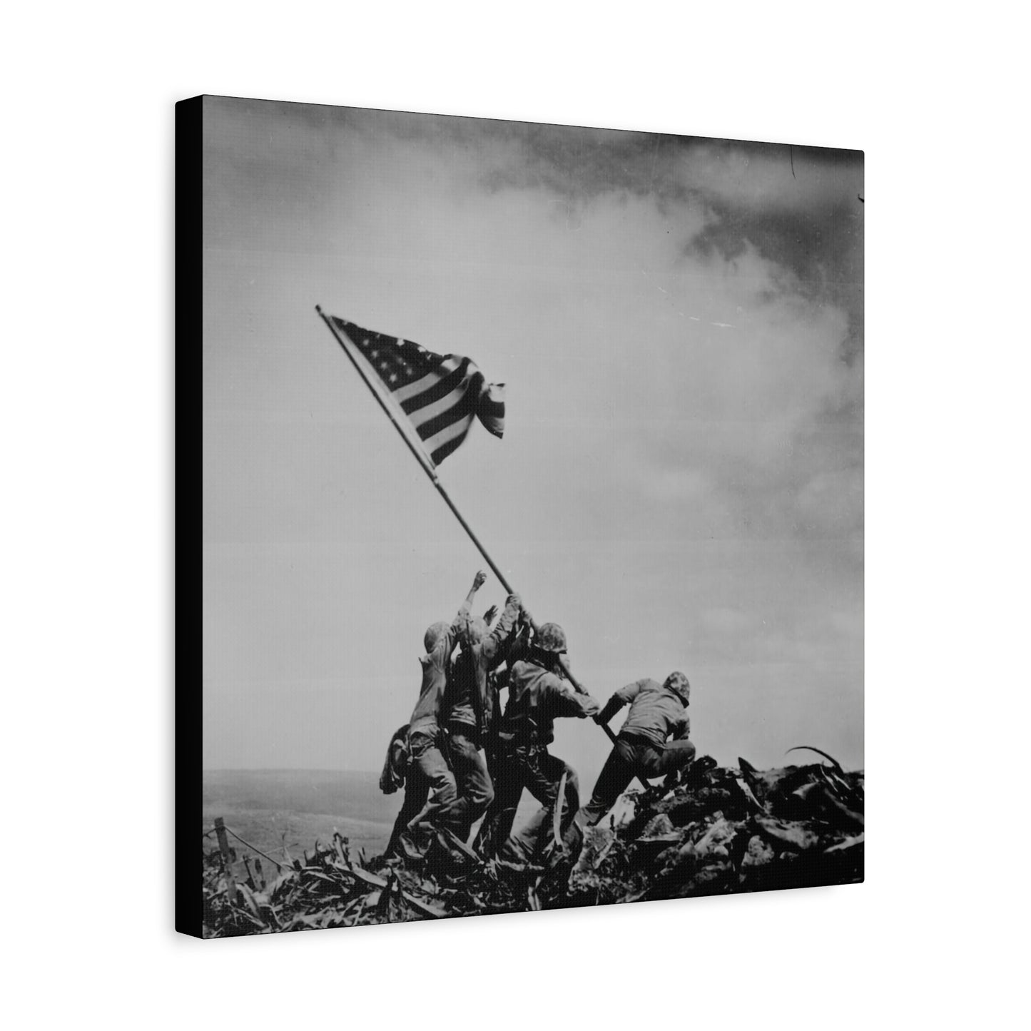 Iwo Jima Flag Raising Stretched Canvas