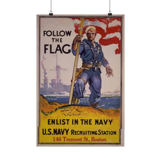 Follow the Flag WWI Navy Recruiting Poster