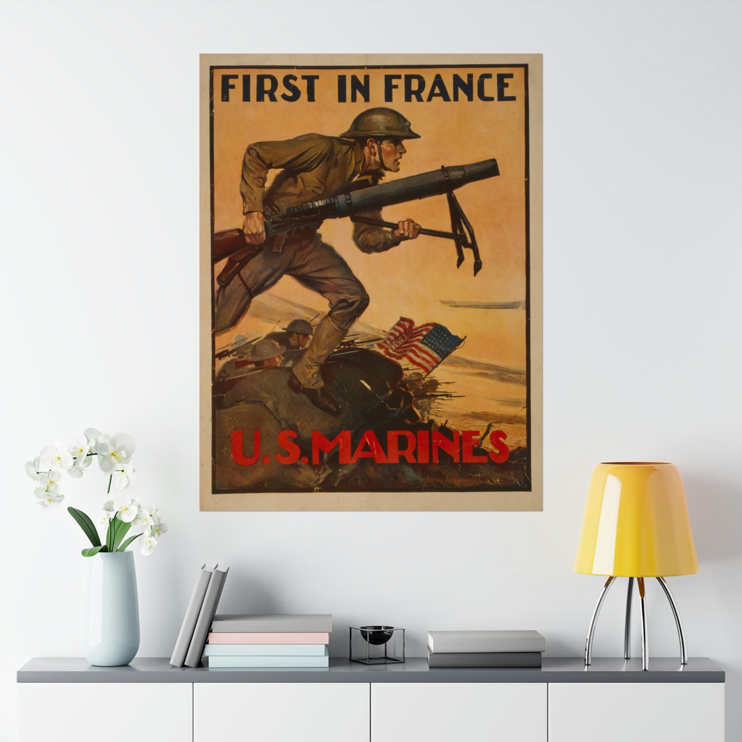 First in France WWI Marine Corps Recruiting Poster