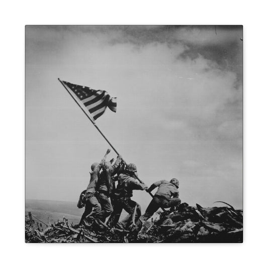 Iwo Jima Flag Raising Stretched Canvas