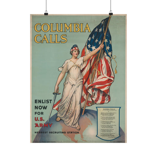 Columbia Calls WWI Army Recruiting Poster