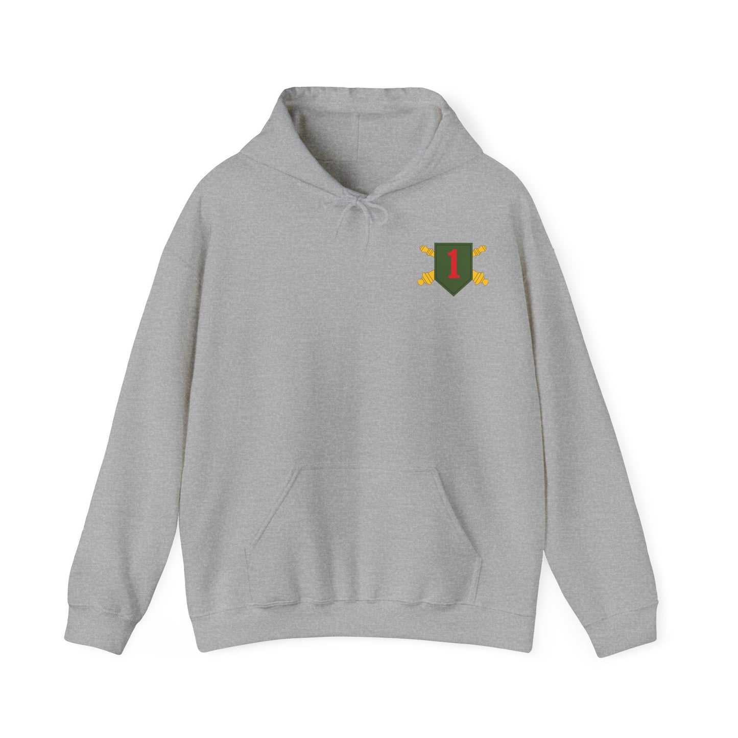 Grey 1st Infantry Division Artillery Hoodie