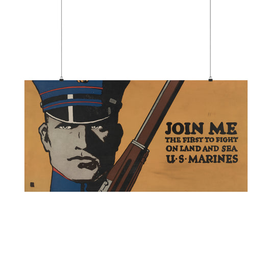 Join Me WWI Marine Corps Recruiting Poster