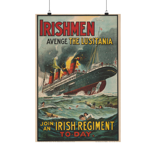 Avenge the Lusitania WWI Irish Recruiting Poster
