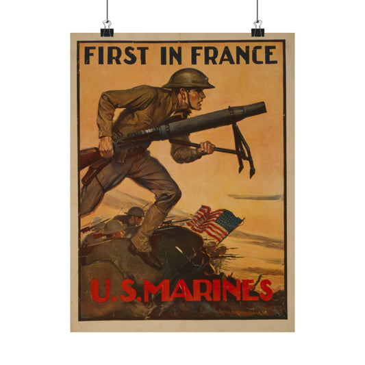 First In France Marine Corps Recruiting Poster