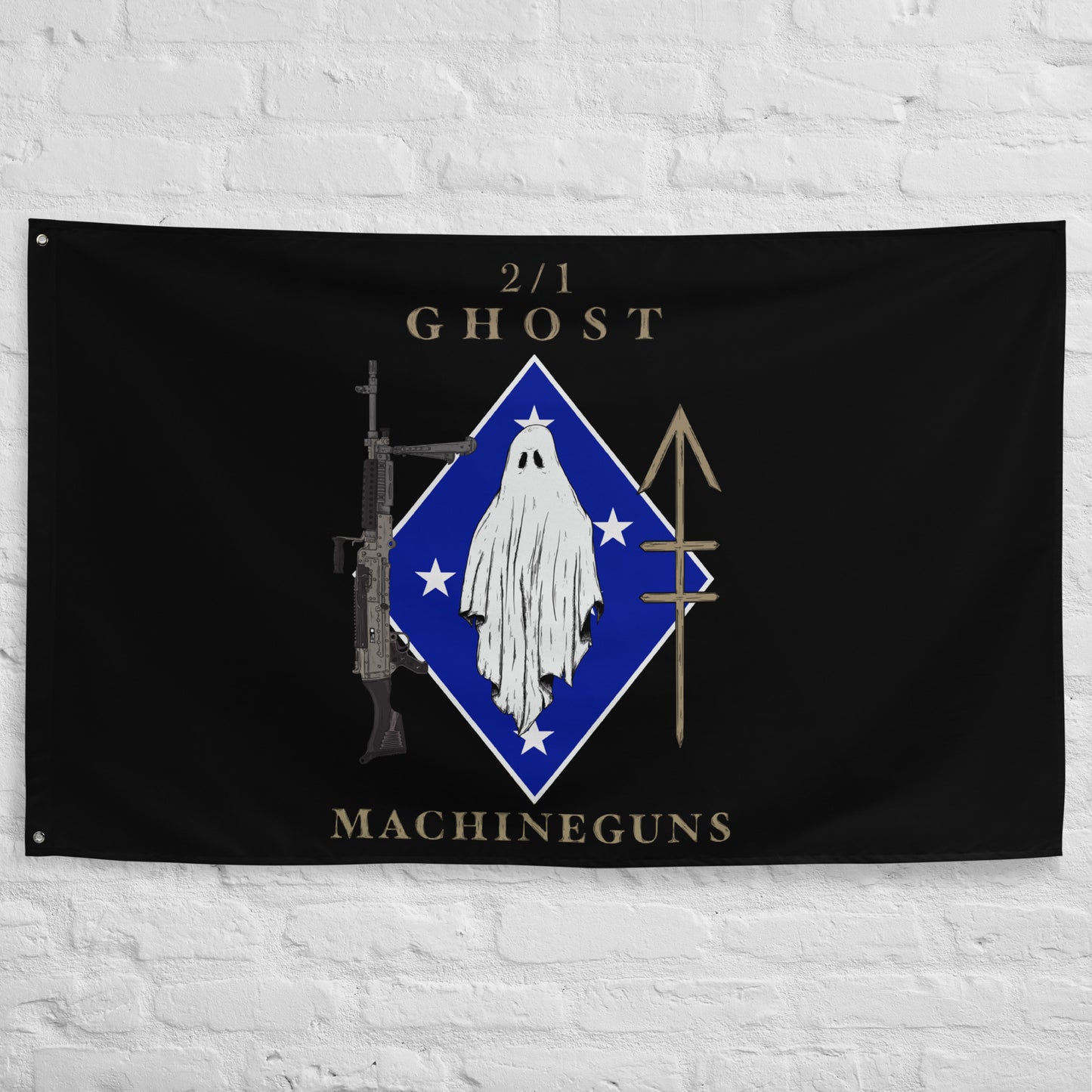 2nd Battalion 1st Marines Ghost Guns Flag