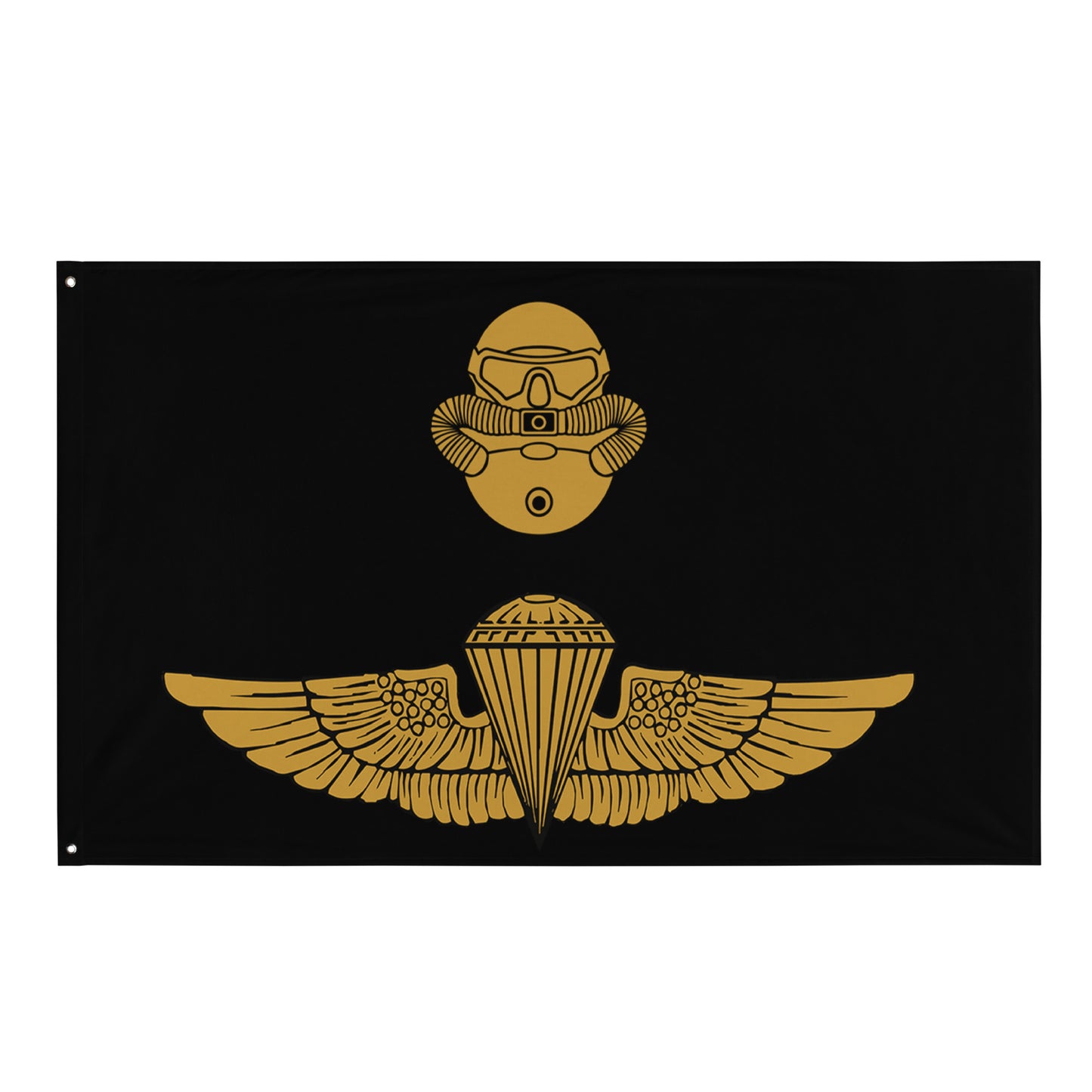 Combat Diver and Gold Jump Wings Flag