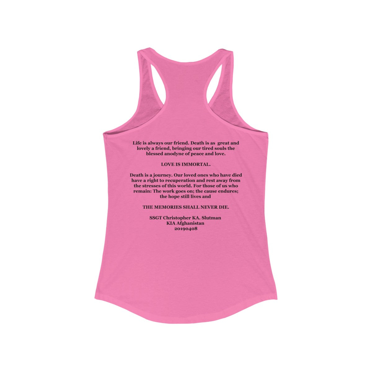 SSgt Slutman Women's Memorial Tank