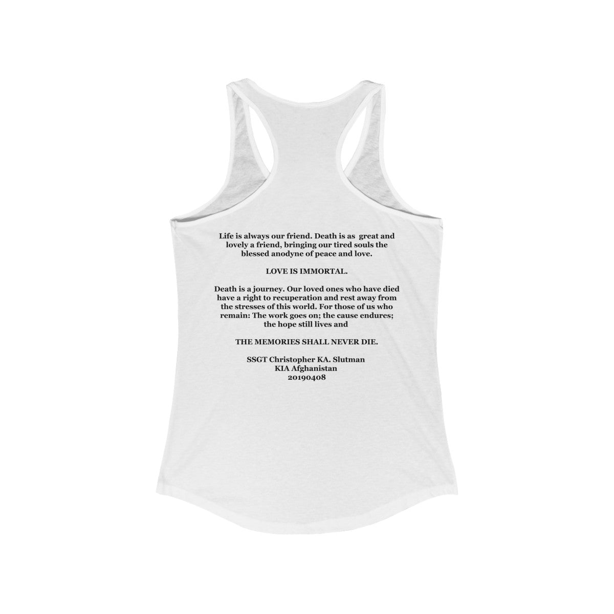 SSgt Slutman Women's Memorial Tank