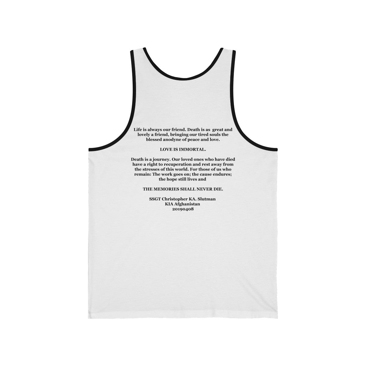 SSgt Slutman Men's Memorial Tank