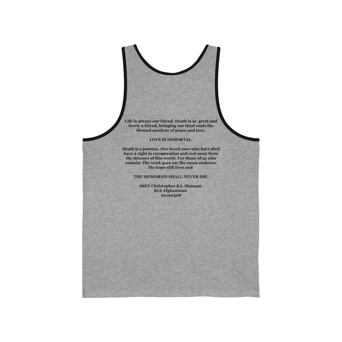 SSgt Slutman Men's Memorial Tank