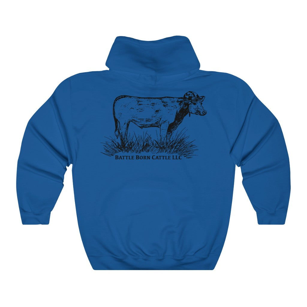 Printify Battle Born Cattle Hoodie Royal S