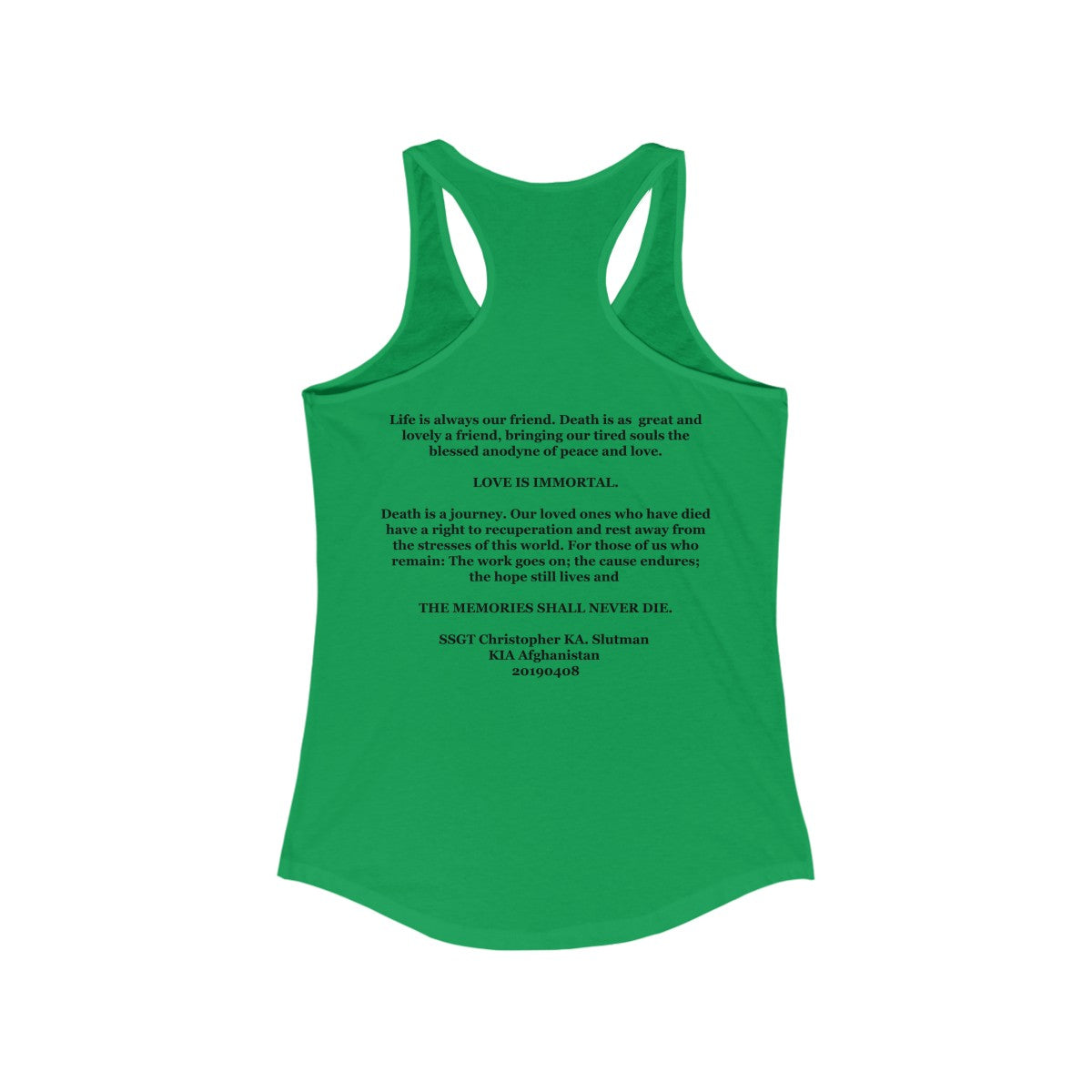 SSgt Slutman Women's Memorial Tank