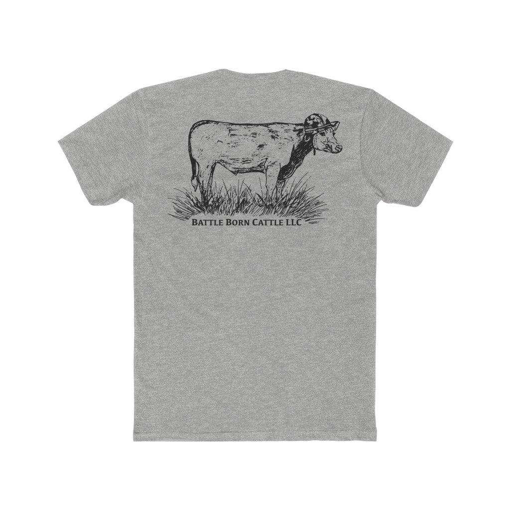 Grey Battle Born Cattle Tee Back